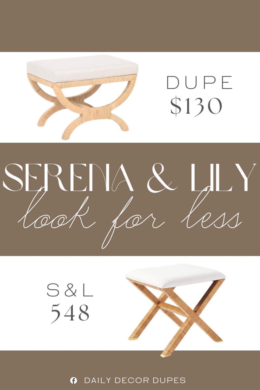Serena & Lily Rattan X-Base Stool Dupe. rattan/polyester, fill: polyurethane foam/polyester fiber batting. cushioned top