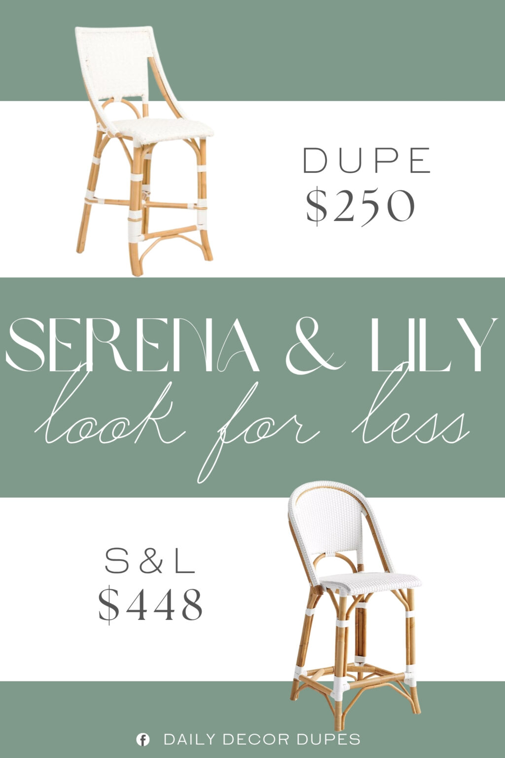 Serena & Lily Riviera Rattan Counter Stool Dupe.