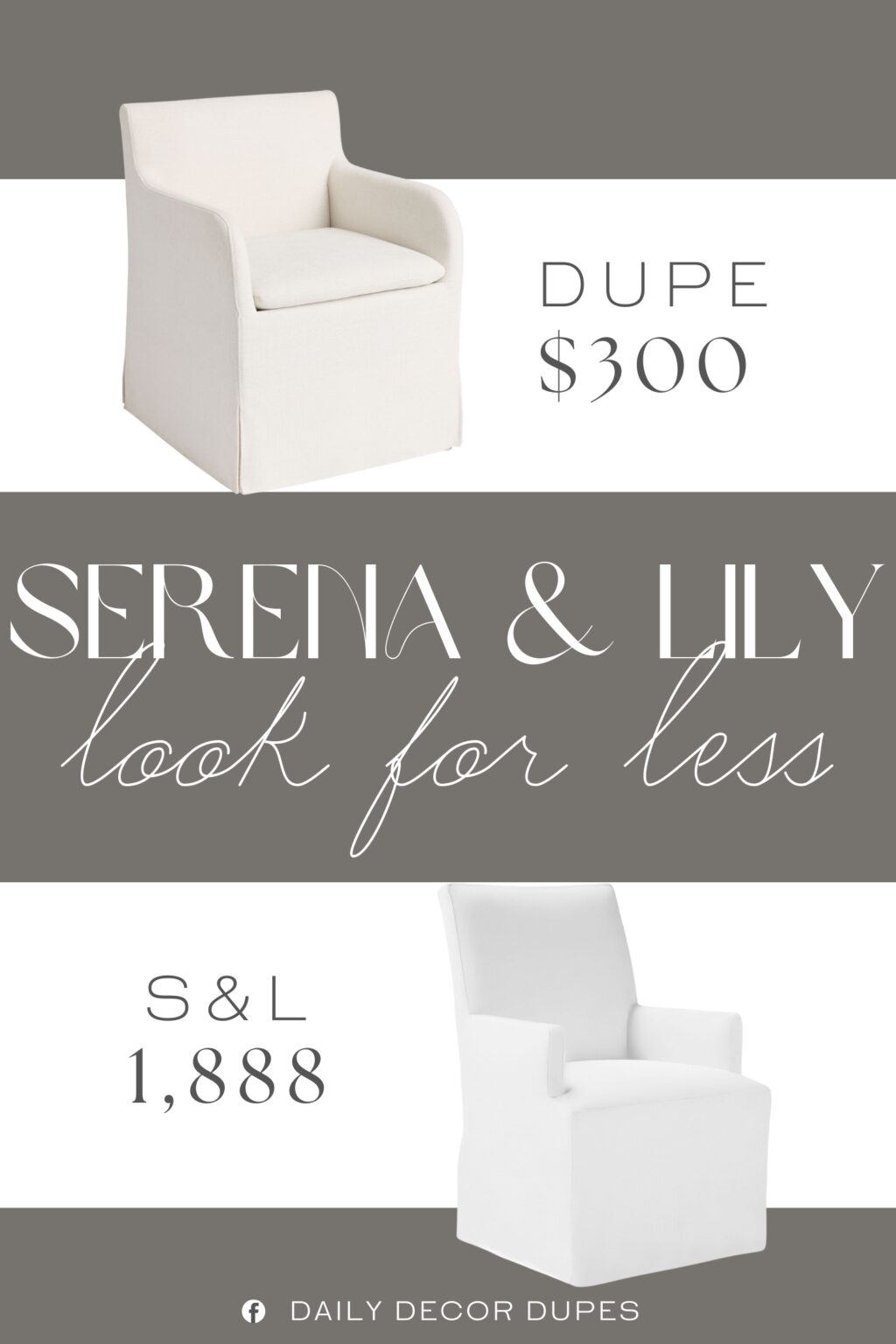 Serena & Lily Ross Long Slipcovered Armchair Dupe. cushioned back and seat, stain resistant. fill: polyurethane foam.
