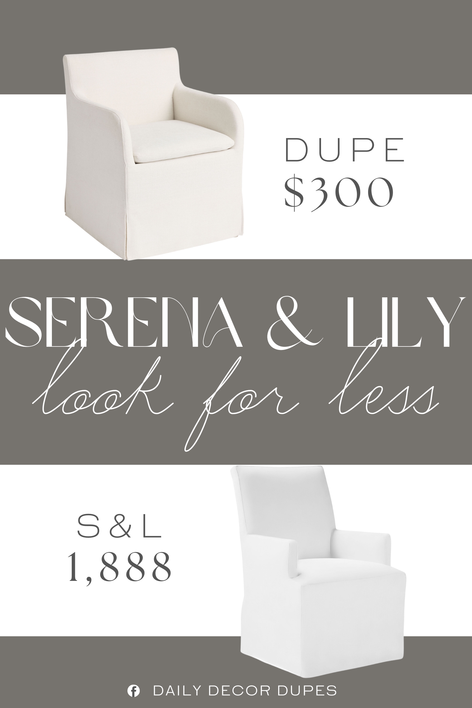 Serena & Lily Ross Long Slipcovered Armchair Dupe. cushioned back and seat, stain resistant. fill: polyurethane foam.