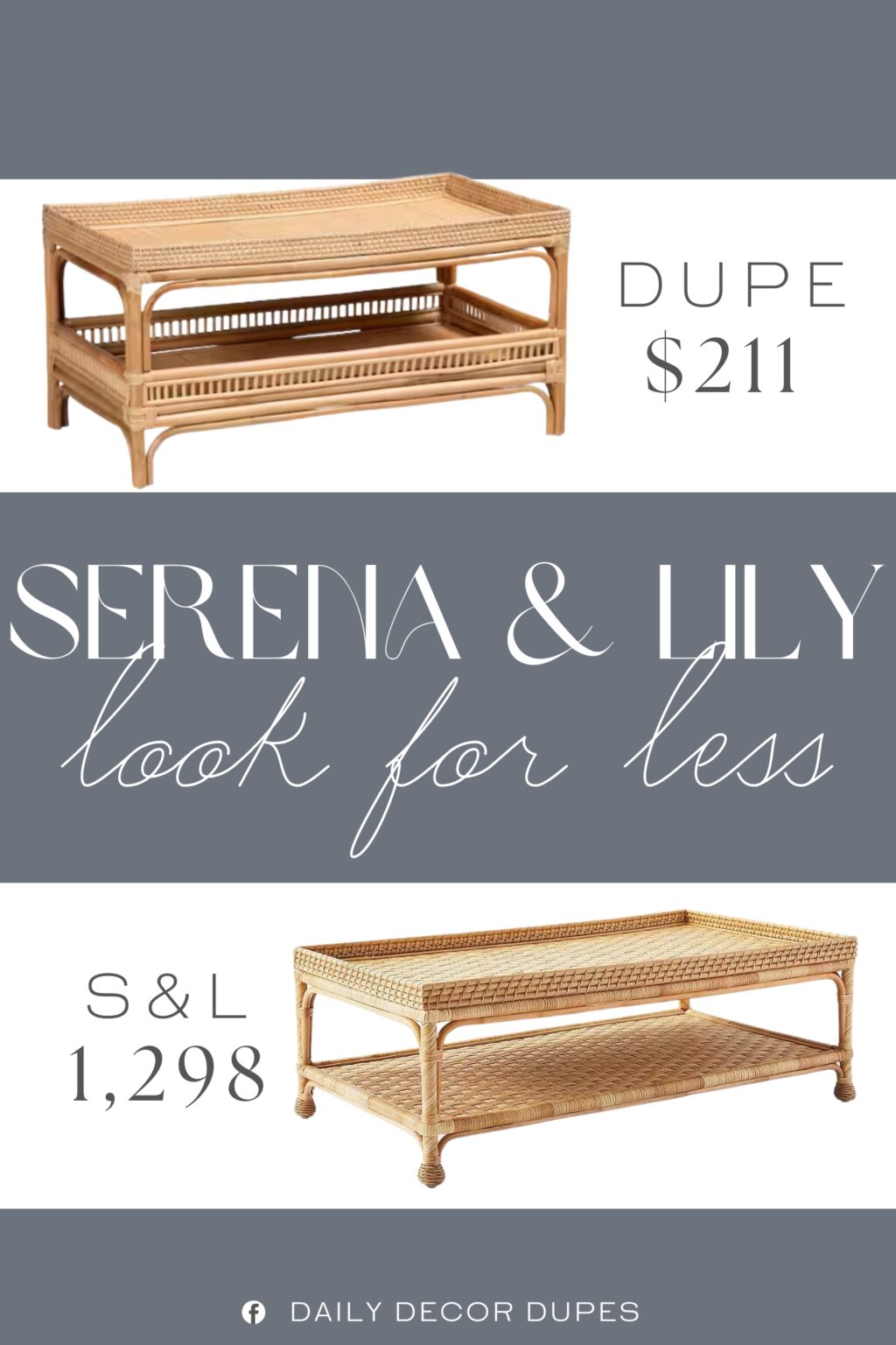 Serena & Lily South Seas Rattan Coffee Table Dupe. his bohemian piece is crafted from natural rattan. Constructed from natural rattan and engineered wood