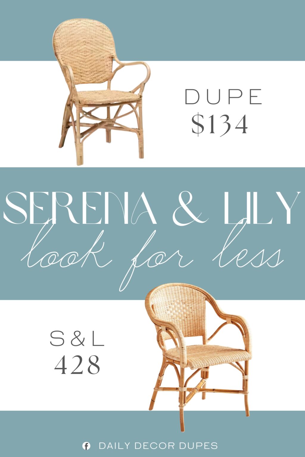 Serena & Lily Sunwashed Riviera Rattan Dining Chair Dupe. this chair is comprised of a natural rattan frame adorned with woven embellishments. Ergonomic armrests. Rounded backrest. Woven embellishments.