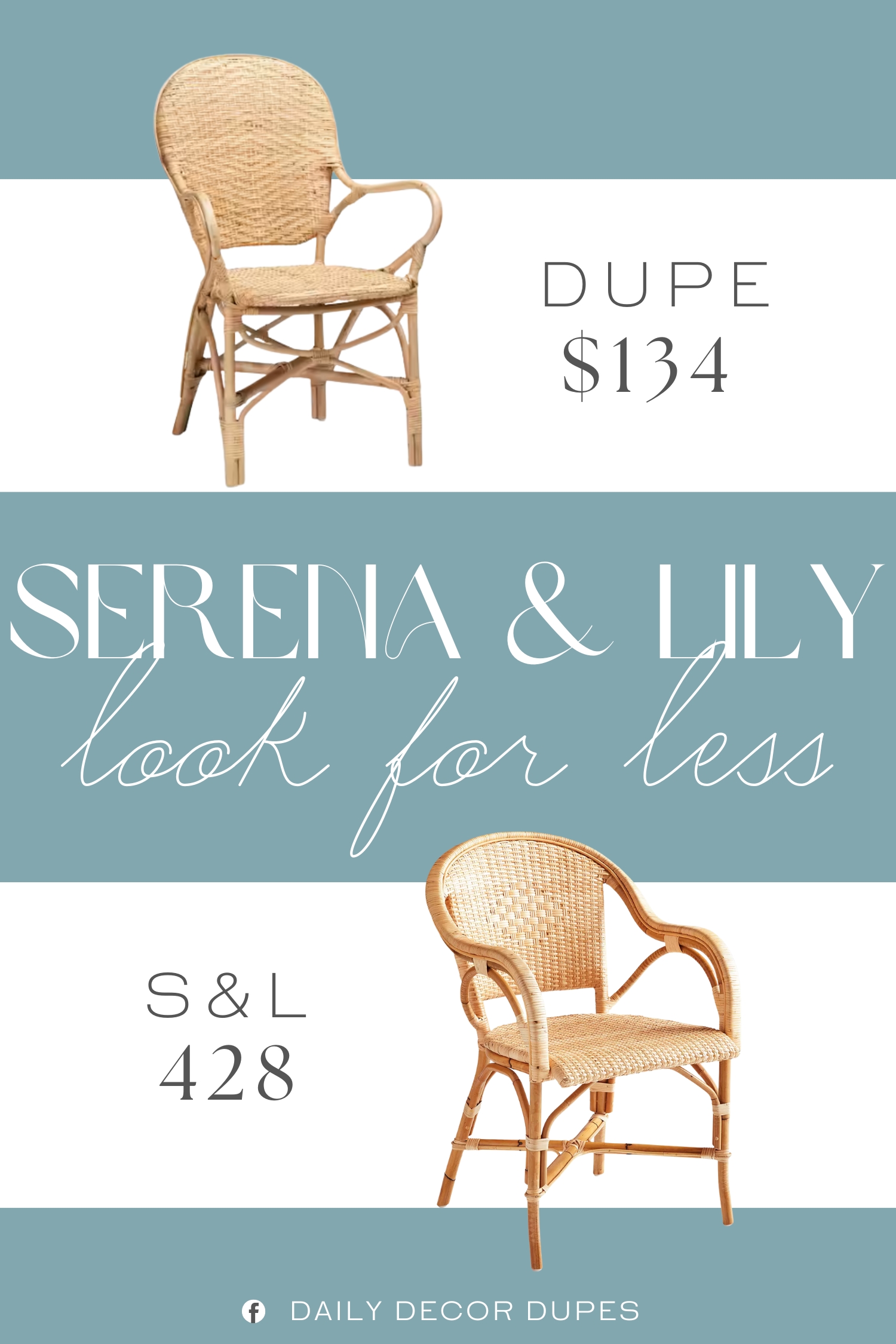 Serena & Lily Sunwashed Riviera Rattan Dining Chair Dupe. this chair is comprised of a natural rattan frame adorned with woven embellishments. Ergonomic armrests. Rounded backrest. Woven embellishments.