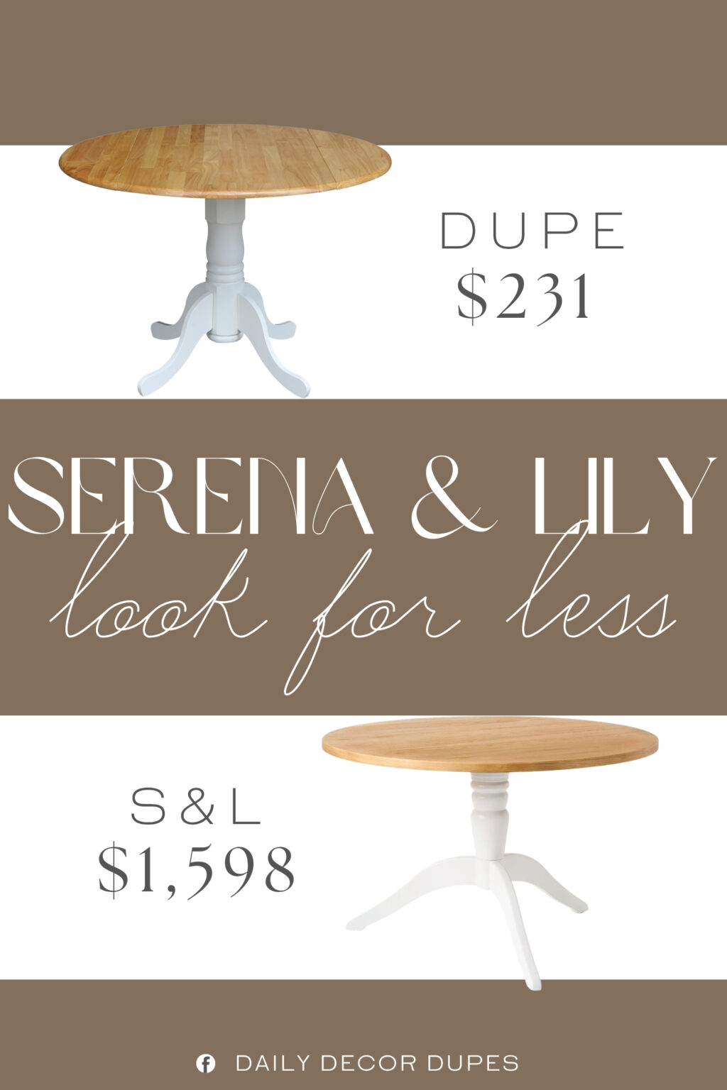 Serena & Lily The Kitchen Table Dupe. Expertly crafted from durable parawood; environmentally friendly and strong; perfect for everyday use.