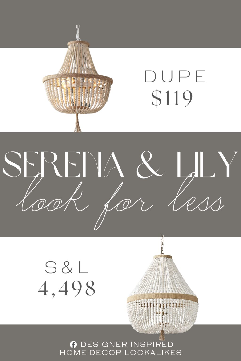 Serena & Lily Ventura Chandelier Dupe. This 3-light pendant features a contemporary design with brilliant strands of cream beads and a tassel, adding a chic look and instant luxury to your home.