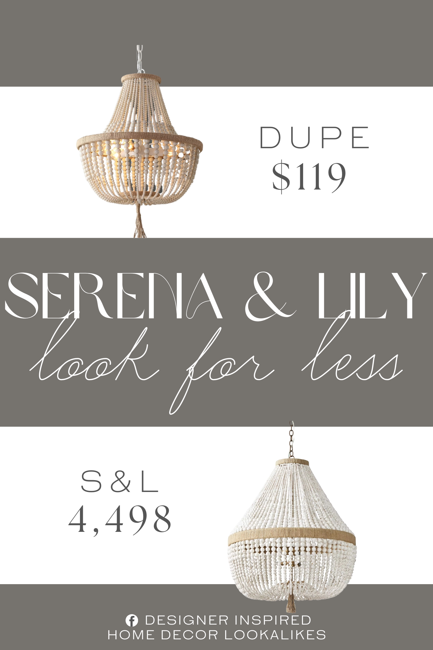 Serena & Lily Ventura Chandelier Dupe. This 3-light pendant features a contemporary design with brilliant strands of cream beads and a tassel, adding a chic look and instant luxury to your home.