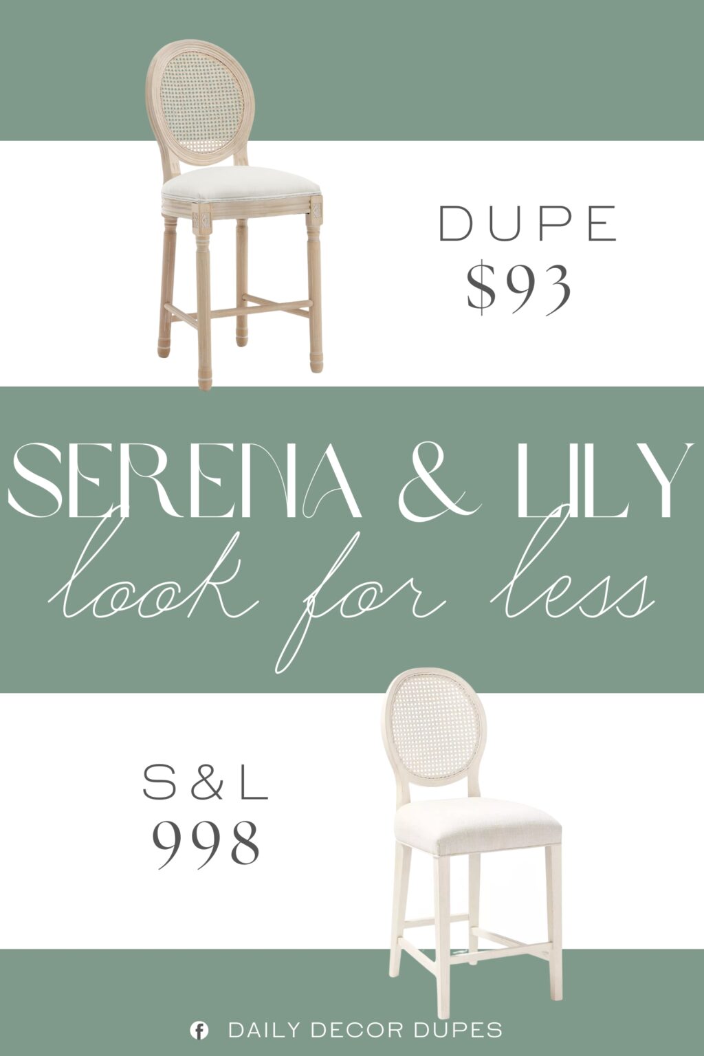 Serena & Lily Wells Round Counter Stool Dupe. Crafted with a solid wood frame, this French Country bar stools are built to last through everyday wear and tear.