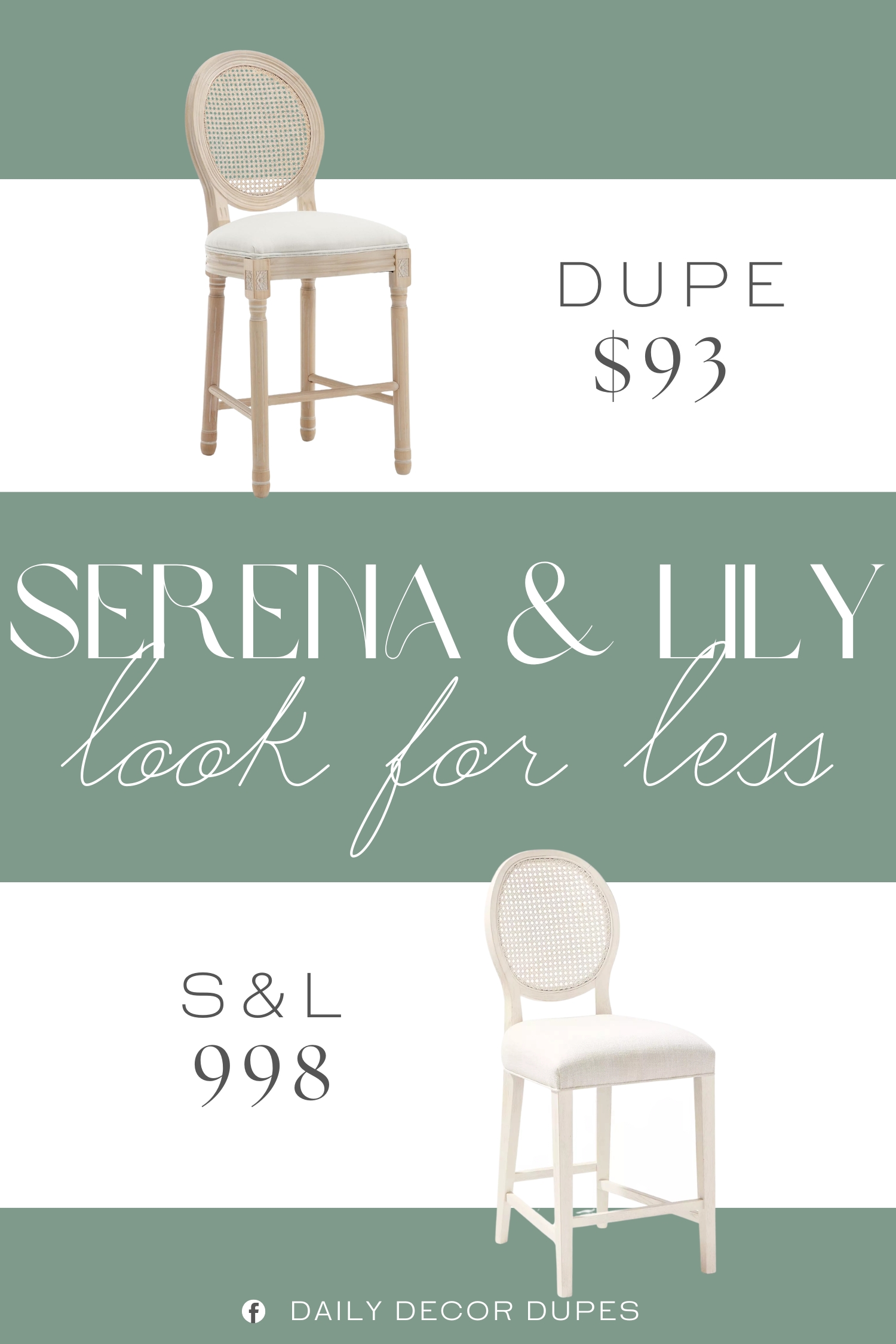 Serena & Lily Wells Round Counter Stool Dupe. Crafted with a solid wood frame, this French Country bar stools are built to last through everyday wear and tear.