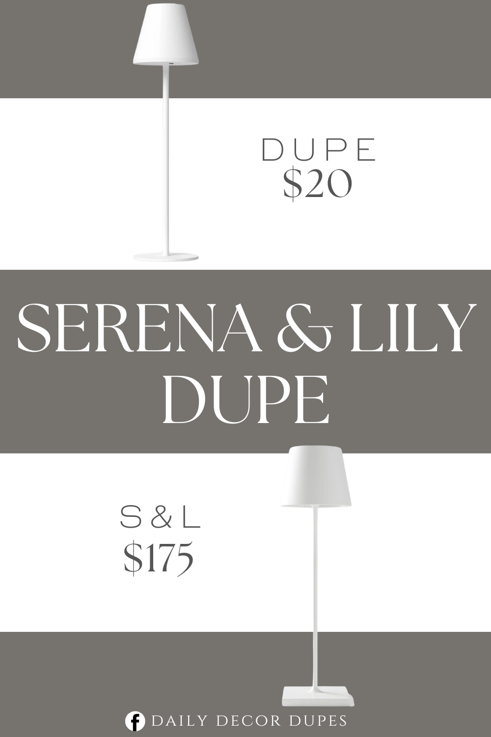 Serena & Lily Zafferano Poldina Pro Table Lamp Dupe. Portable table lamp with LED light bulb. Solid color. Empire-shape plastic shade. Metal stick base. 3-way light setting (low, medium, high). Touch-activated sensor.