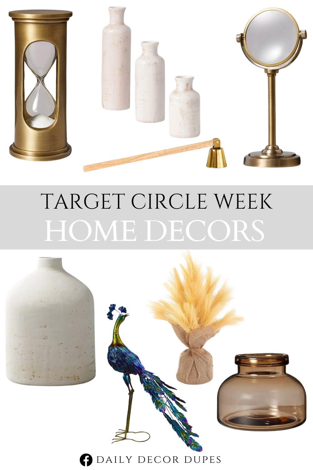 Target Circle Week 2024 Home Decors. Graceful Metal Peacock Garden Statue. Metal & Wood Candle Snuffer Brass/Brown. Brown Glass Decorative Wide Jug Vase. Decorative Brass Hourglass Antique Finish. Decorative Brass Magnifying Glass. Distressed Ceramic Vase Natural White. Lakeside Collection Decorative Hanging Country Wreath. Set of 3 Small Ceramic Bottle Vases.