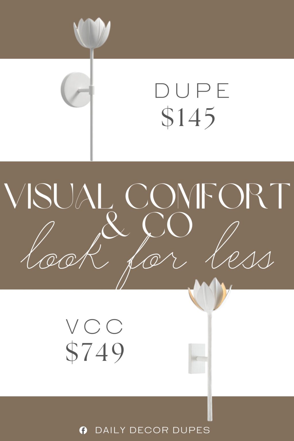 Visual Comfort & Co Alberto Medium Sconce Dupe. This 1-light wall sconce beautifully blossoms forth, infusing your home with organic-meets-modern style.