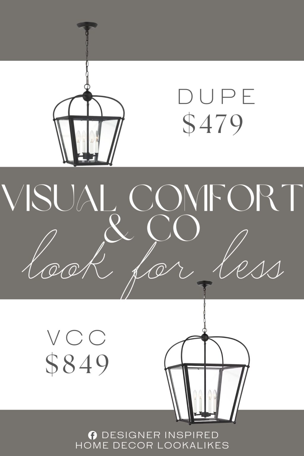 Visual Comfort & Co Charleston Medium Lantern Dupe. this metal fixture features versatile finishes with the shade light facing downward. Satin bisque-finished accents create subtle contrast, while the colored ring and band at a dramatic effect.