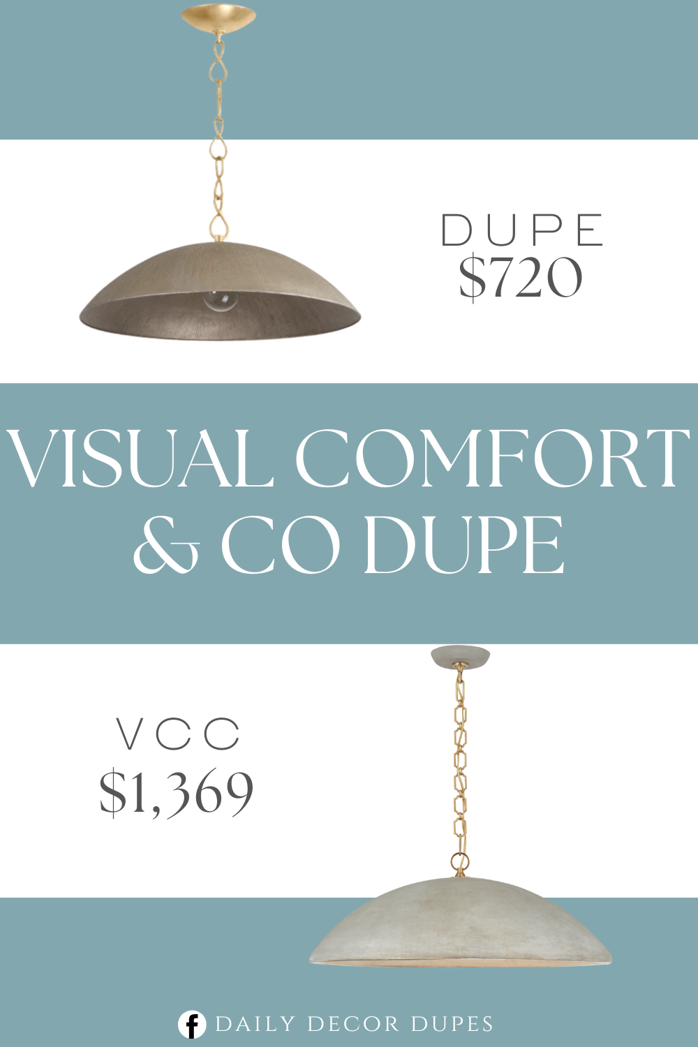 Visual Comfort & Co Elliot Grande Pendant Light Dupe. Durable iron/aluminum construction for long-lasting quality and use.