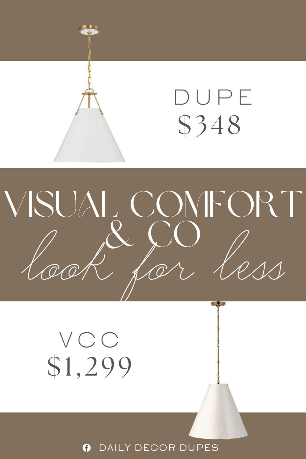 Visual Comfort & Co Goodman Medium Hanging Light Dupe. A relaxed blend of rustic charm and modern comfort, featuring natural textures, neutral tones, and vintage-inspired accents. Ships with a glossy white metal shade.