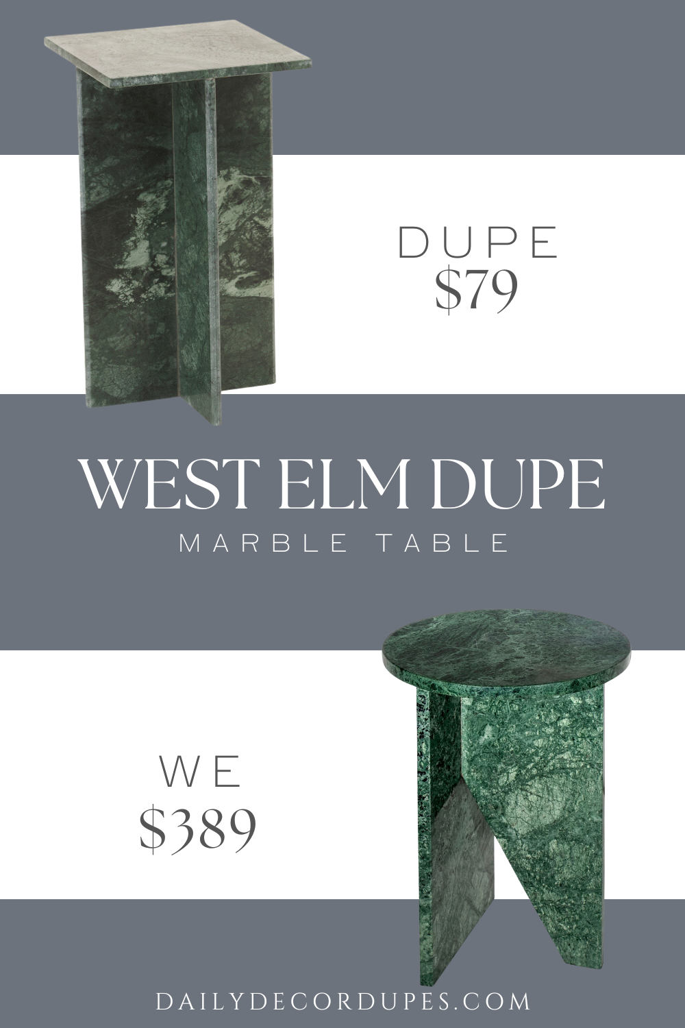 West Elm Angled Base Marble Side Table Dupe. Marble modern design. Overall dimension 12in W x 21in H x 12in L.