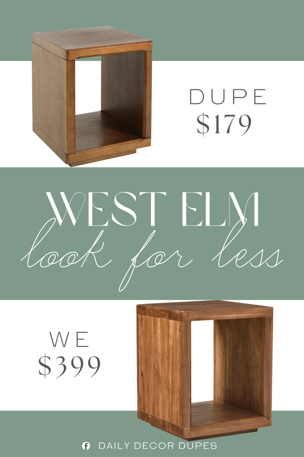 West Elm Calla Solid Wood Side Table Dupe. Crafted from solid wood and MDF for dependable stability, long-lasting durability, and reliable everyday support.