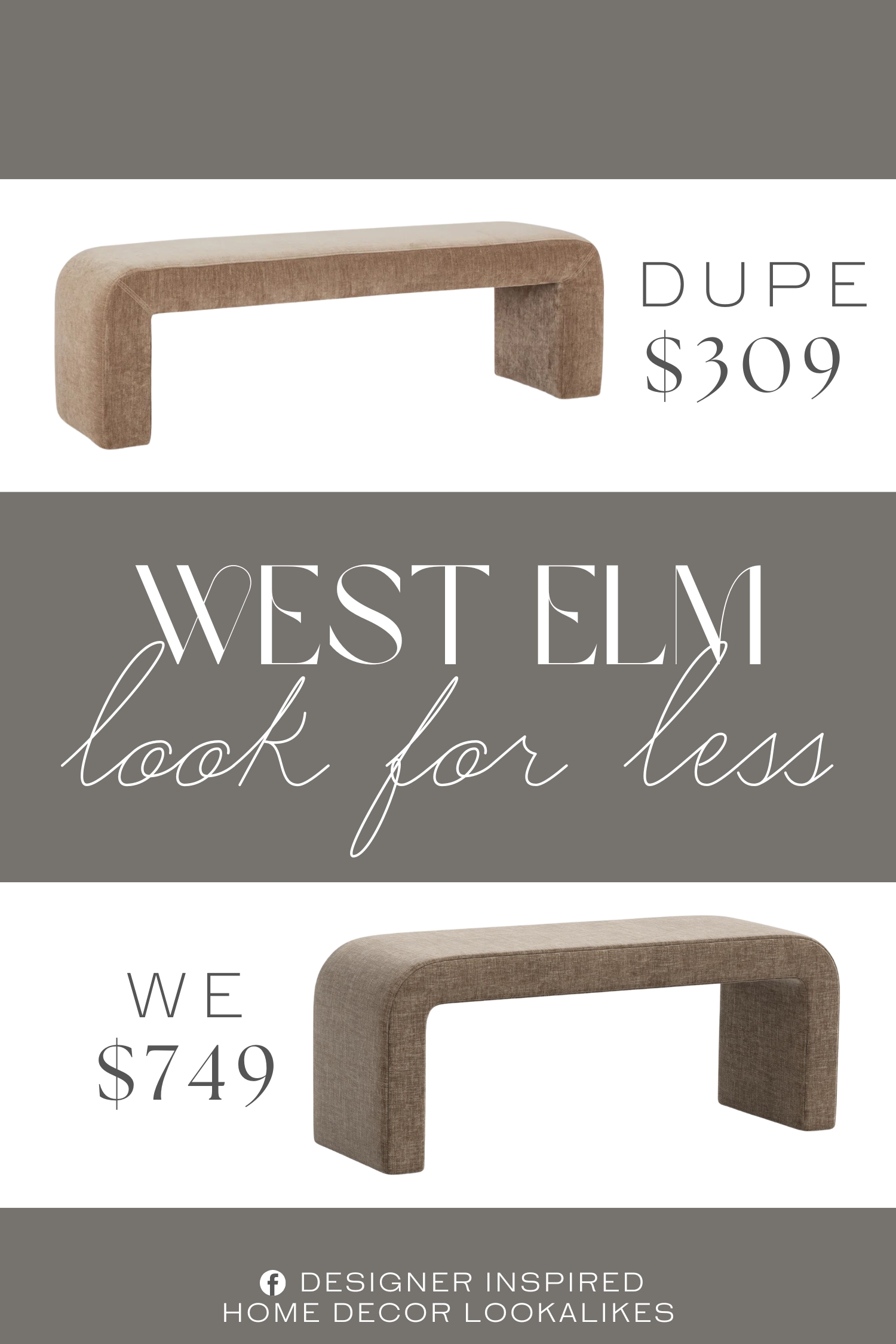 West Elm Doreon Upholstered Waterfall Bench Dupe. Handcrafted with kiln-dried wood and showcasing a sled leg design, this bench is designed to last while providing a comfortable seating experience.