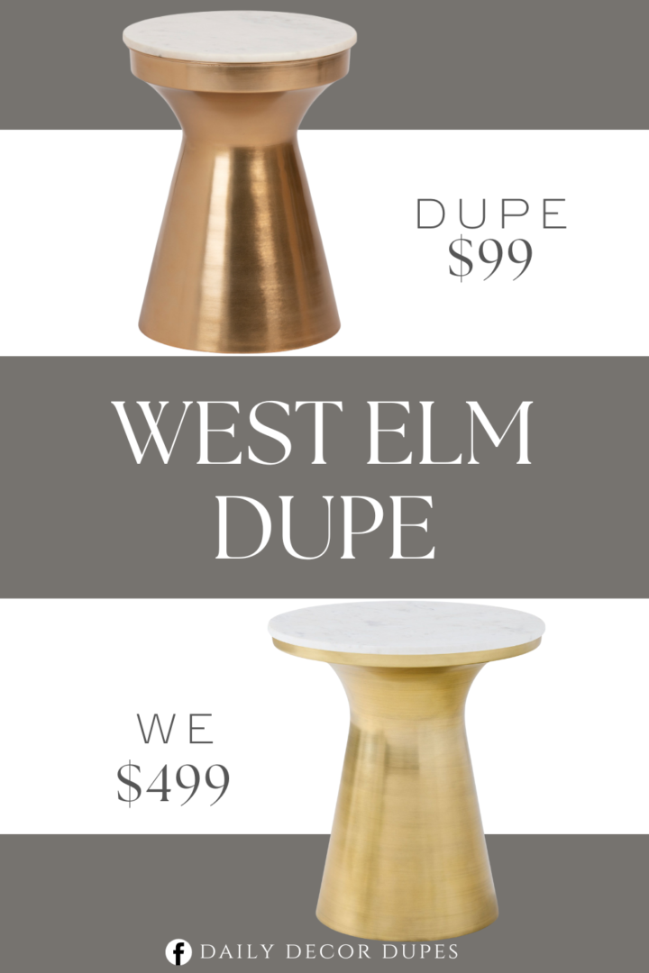 West Elm Marble Topped Pedestal Side Table Dupe
