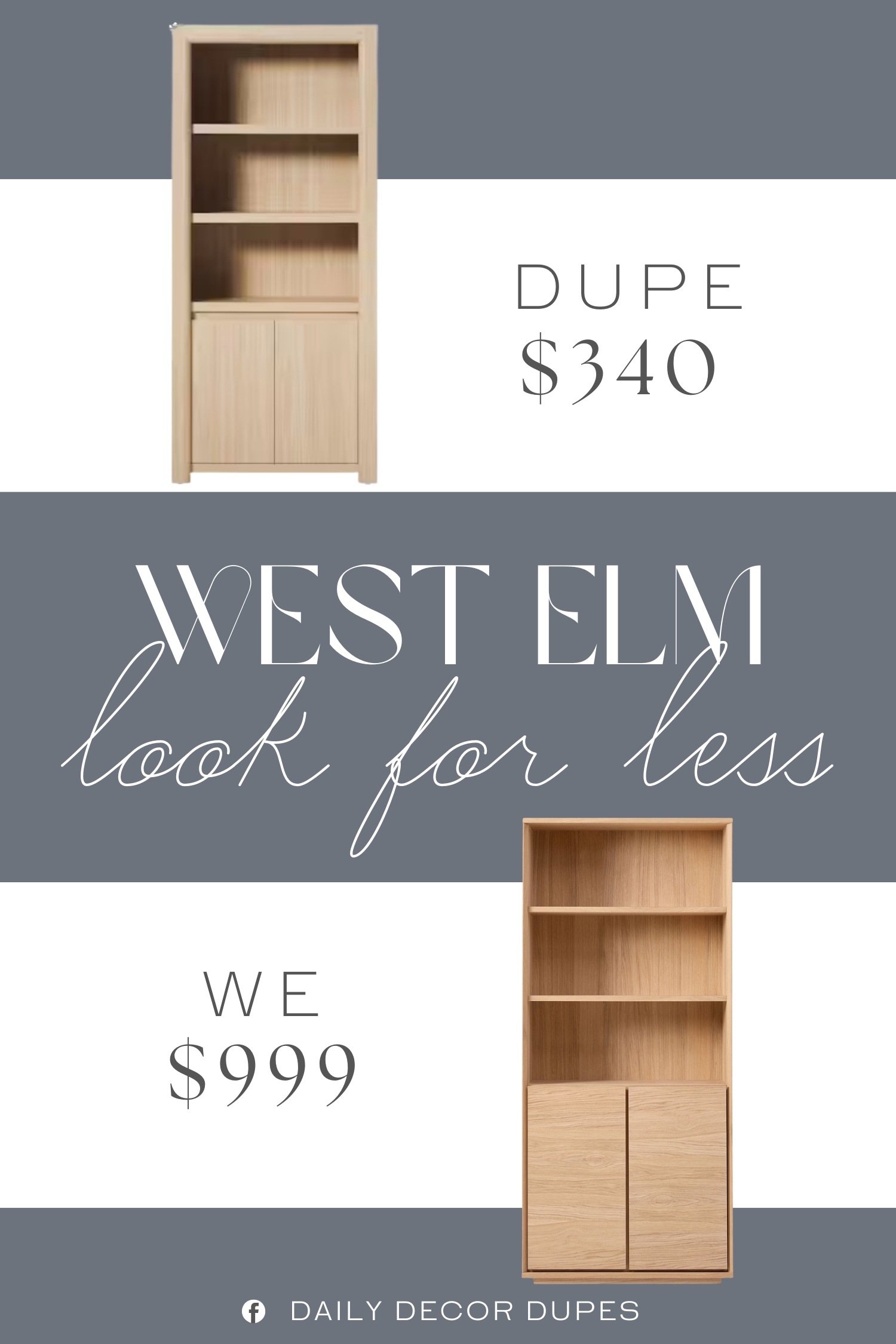 West Elm Norre Bookcase Dupe. durable MDF with a scratch-resistant finish, it's made to handle daily life while looking polished.