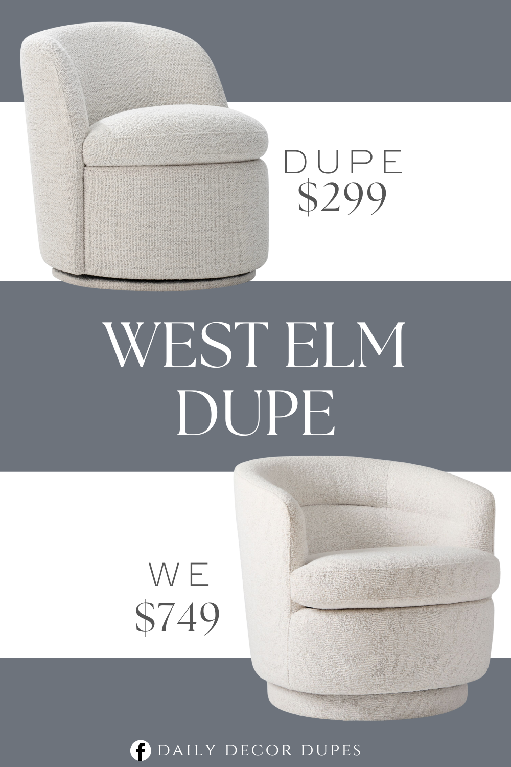 West Elm Viv Swivel Chair Dupe. Curved, padded back and seat for unparalleled comfort. Understated 360-degree swivel feature for modern appeal. Armless, sleek modern profile that suits any decor. Overall dimension: 30.3''D x 28.7''W x 29.1''H.