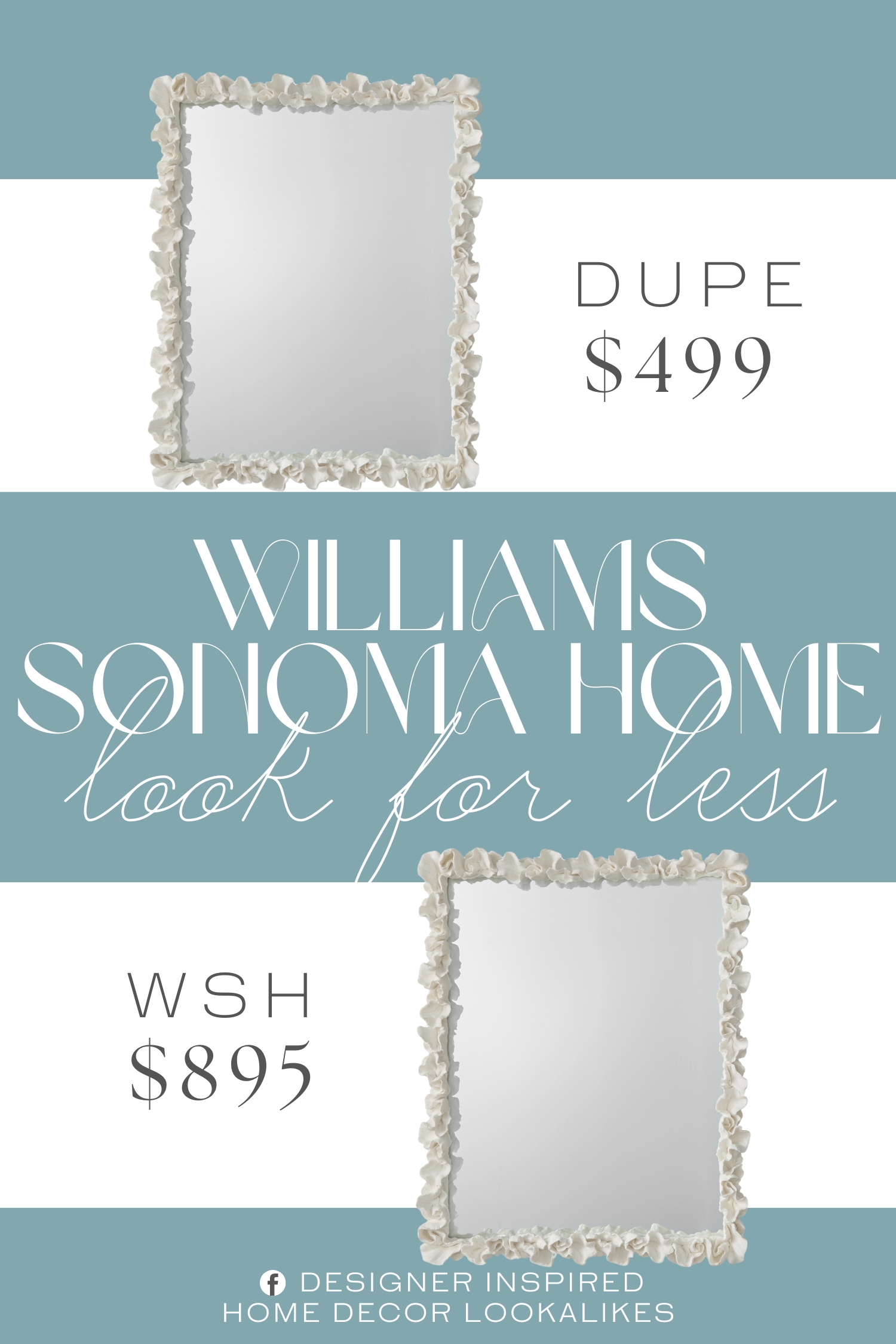 Williams Sonoma Home Coral Wall Mirror Dupe. It is hand crafted in a lush garland of open blooms with fresh white finish that highlights the delightful texture. This focal point mirror adds a touch of spring year-round in the entryway, powder room, or a lucky girl's bedroom.