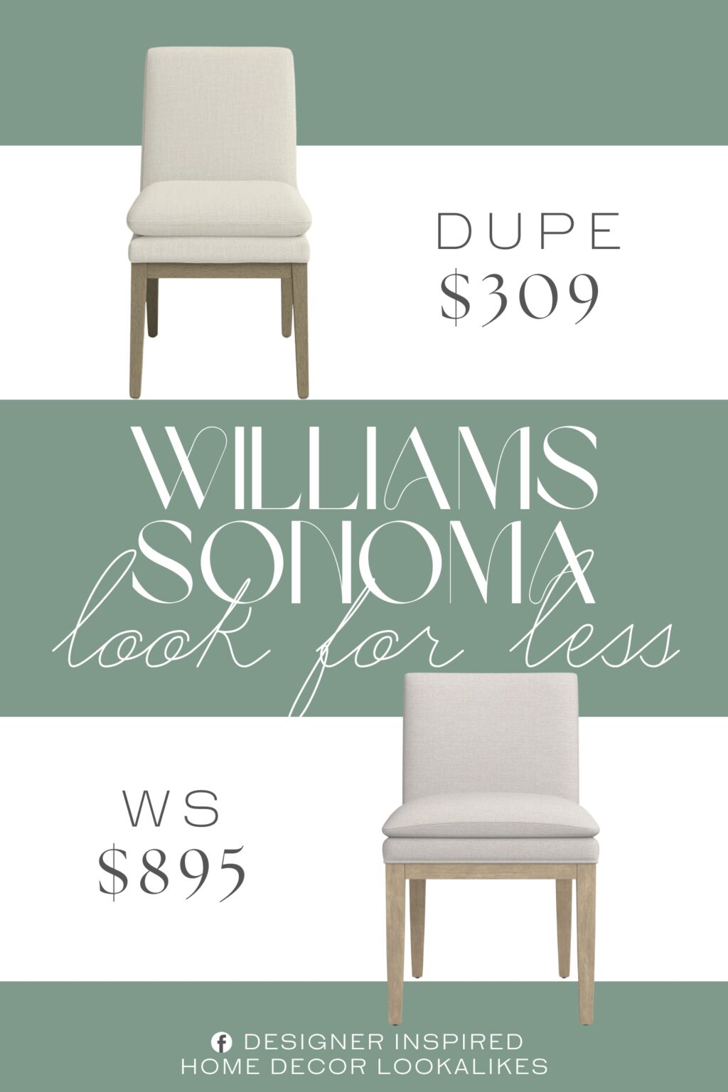 Williams Sonoma Laguna Upholstered Dining Side Chair Dupe. Crafted with a kiln-dried wood frame, this piece showcases a weathered finish that highlights natural grain variations for a warm, inviting look.
