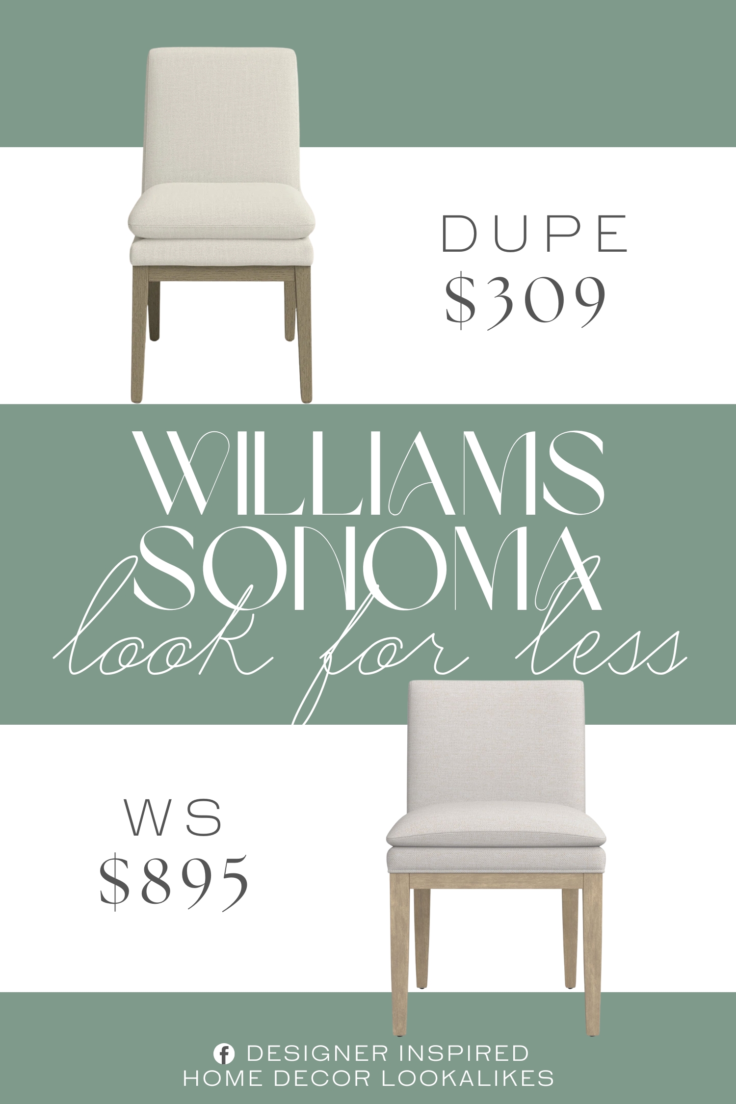 Williams Sonoma Laguna Upholstered Dining Side Chair Dupe. Crafted with a kiln-dried wood frame, this piece showcases a weathered finish that highlights natural grain variations for a warm, inviting look.