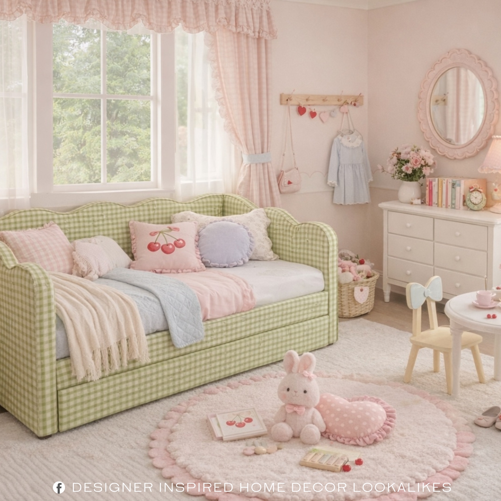 green trundle bedroom for girls