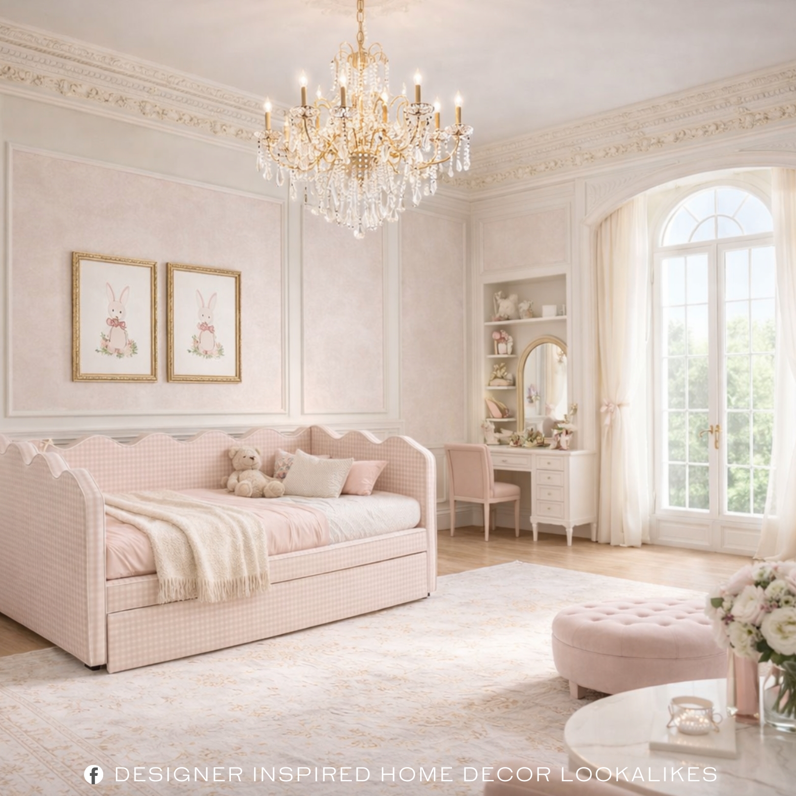 pink trundle bedroom for girls
