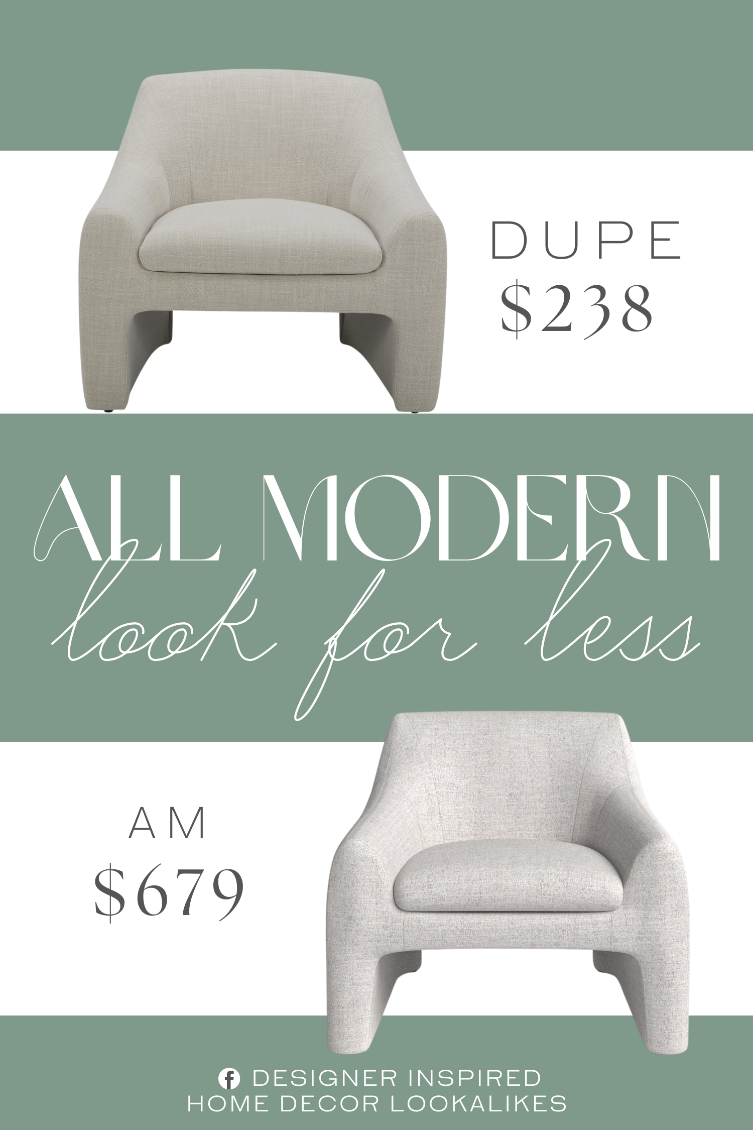 All Modern Addi Upholstered Armchair Dupe. Wood frame ensures long-lasting durability. Modern and eye-catching shape. Comfortable seat and backrest.